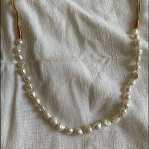 Leather & Pearl Necklace